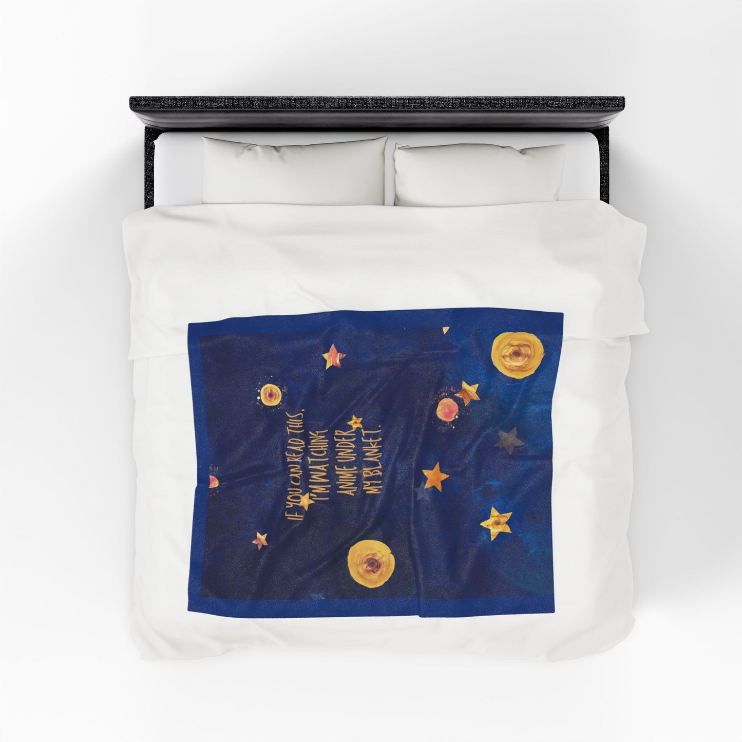 Starry Night Anime Blanket – “If You Can Read This, I’m Watching Anime” | Soft Plush Throw | Cozy Gift for Anime Fans